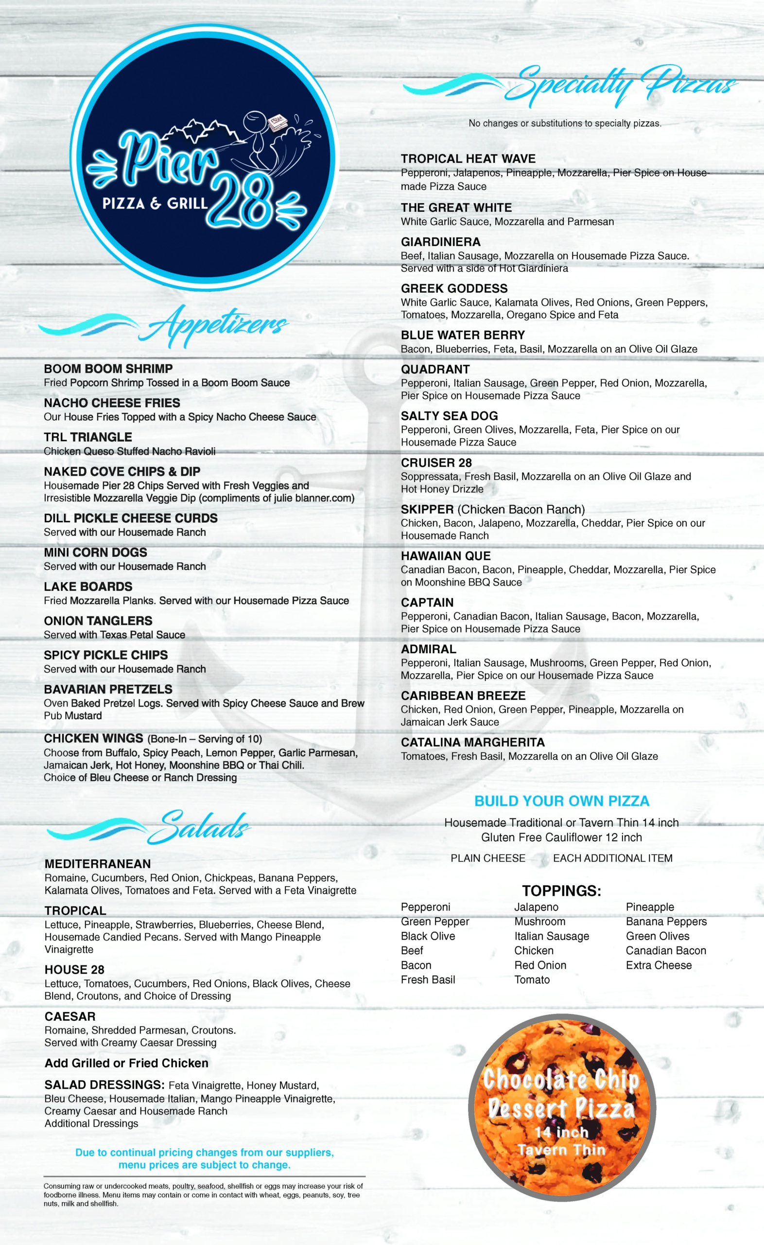 2026 May Menu (2) 2026 Pier 28 Menu